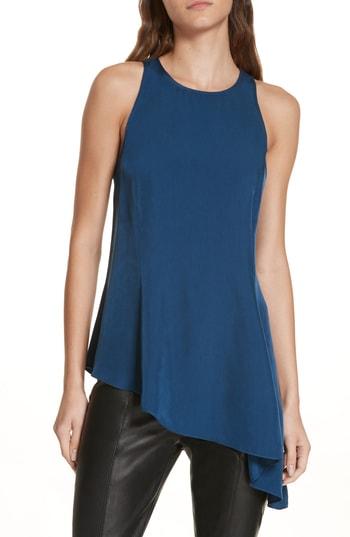 Women's Cinq A Sept Dylan Asymmetrical Top, Size - Blue