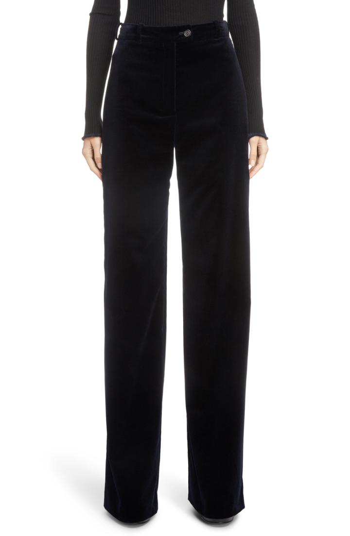 Women's Acne Studios Wide Leg Velvet Pants Us / 36 Eu - Blue