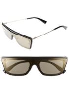 Women's Valentino Rockstud 50mm Rectangular Sunglasses - Mirror Light Gold/ Shiny Black