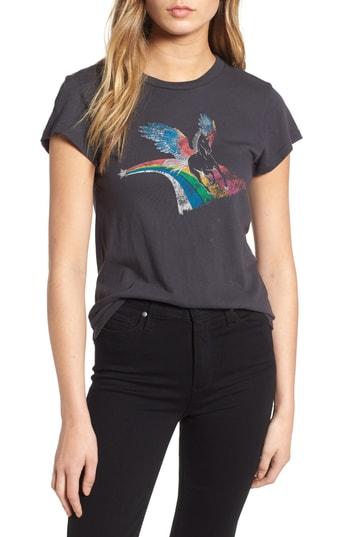 Women's Pam & Gela Unicorn Rainbow Tee - Black