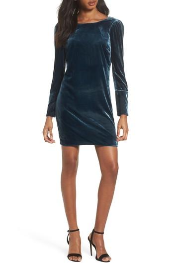 Women's Charles Henry Velvet Sheath Dress