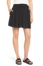 Women's James Perse Smocked Cotton Skirt - Black