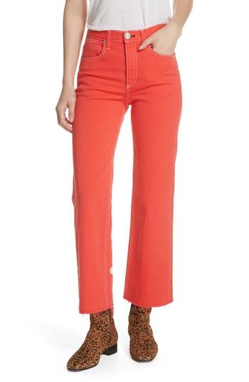 Women's Rag & Bone/jean Justine High Waist Ankle Wide Leg Jeans - Red