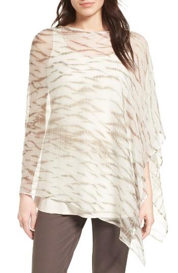 Women's Eileen Fisher Silk Shibori Poncho