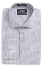Men's Nordstrom Men's Shop Traditional Fit Non-iron Check Dress Shirt .5 34/35 - Blue