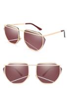 Women's Sunnyside La 67mm Mirrored Sunglasses - Brown