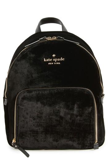 Kate Spade New York Watson Lane - Hartley Velvet Backpack - Black