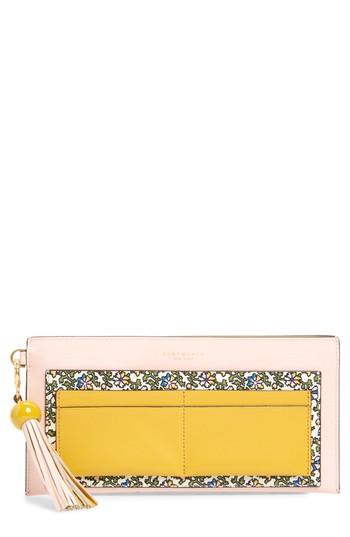 Women's Tory Burch Colorblock Leather Wallet - White