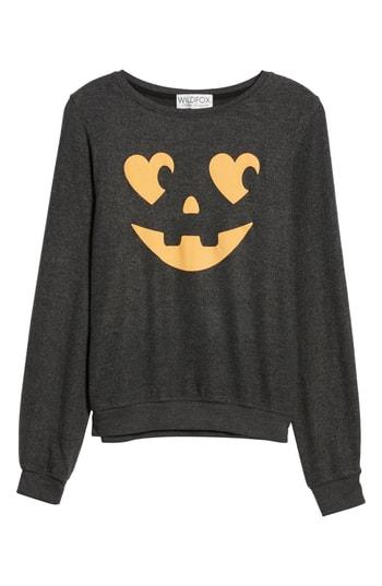 Women's Wildfox Jack O' Hearts Baggy Beach Jumper Pullover - Grey