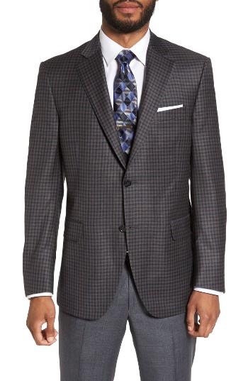 Men's Peter Millar Flynn Classic Fit Plaid Wool Sport Coat S - Grey
