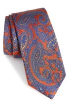 Men's Nordstrom Men's Shop Brielle Paisley Silk Tie, Size - Orange