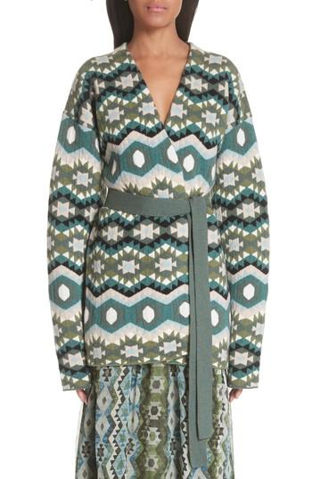 Women's Altuzarra Reversible Belted Cashmere Cardigan - Green