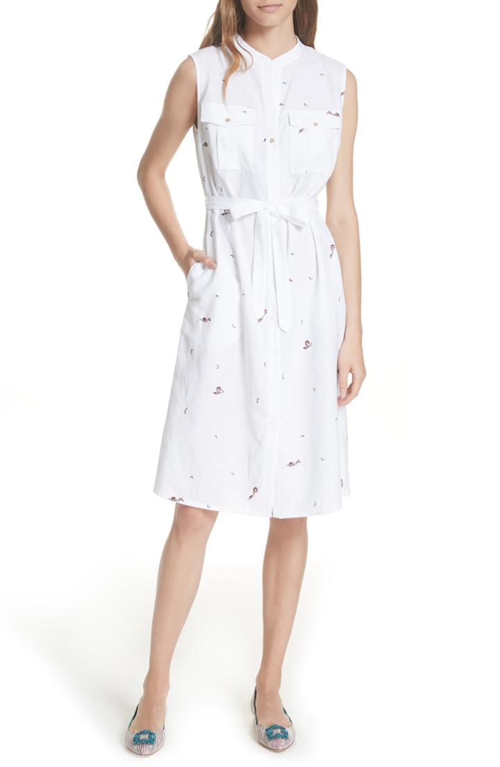 Women's Ted Baker London Colour By Numbers Xxena Embroidered Shirtdress