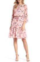 Women's Eliza J Floral Bell Sleeve Chiffon Dress - Pink