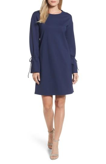 Petite Women's Halogen Cinch Cuff Shift Dress P - Blue