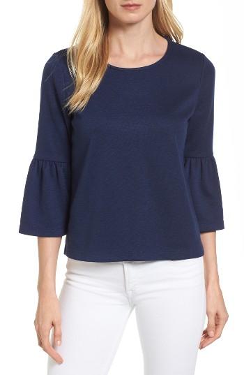 Women's Halogen Bell Sleeve Top, Size - Blue