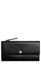 Women's Shinola Leather Continental Wallet - Black