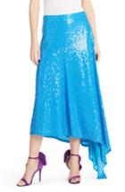 Women's Msgm Asymmetrical Sequin Skirt Us / 40 It - Blue