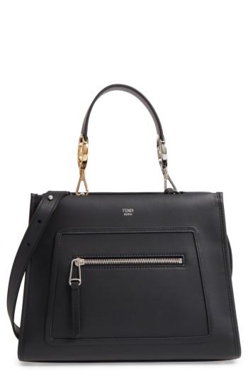 Fendi Small Runaway Calfskin Leather Tote - Black