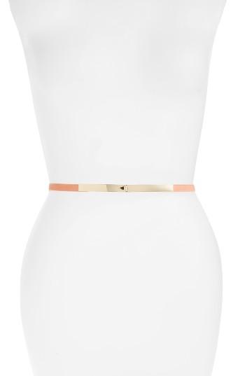 Women's Elise M. 'lohan' Metal Plate Elastic Belt, Size - Coral