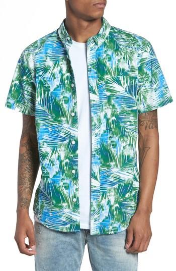 Men's The Rail Print Nep Woven Shirt - Blue
