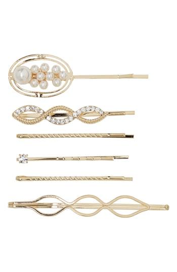 Tasha 6-pack Embellished Bobby Pins, Size - Metallic