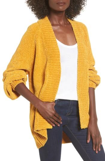 Women's Leith Chenille Blouson Cardigan - Yellow