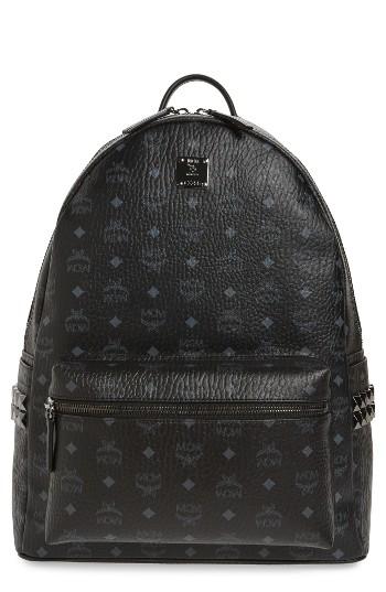 Men's Mcm Large Stark Studded Side Backpack - Black