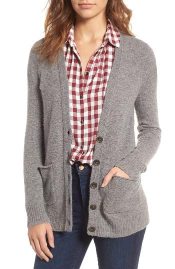 Women's Madewell Cozy Boyfriend Cardigan, Size - Grey