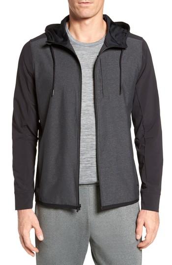 Men's Zella Knit & Woven Hoodie - Grey