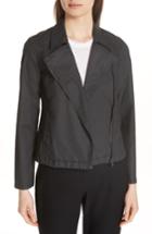 Women's Eileen Fisher Stretch Organic Cotton Short Jacket, Size - Black