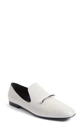 Women's Via Spiga Is Flat Loafer, Size 8.5 M - White