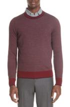 Men's Canali Crewneck Wool Sweater Us / 52 Eu R - Red
