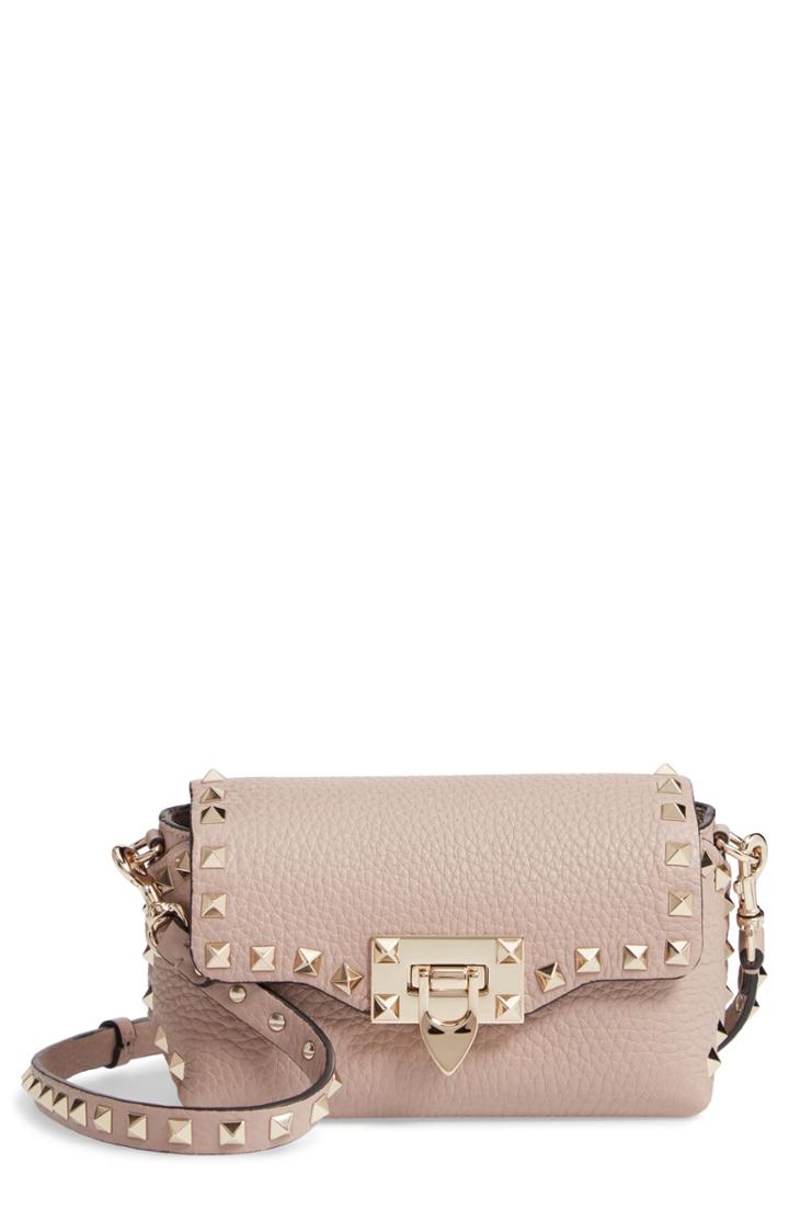 Valentino Garavani Rockstud Mini Calfskin Leather Crossbody - Pink