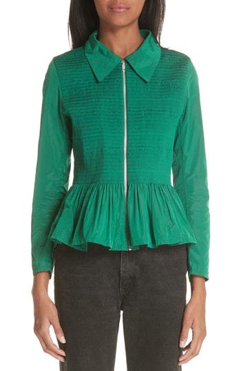 Women's Molly Goddard Lillian Shirred Jacket Us / 14 Uk - Green