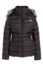 Women's The North Face Gotham Ii Hooded Water Resistant 550-fill-power Down Jacket With Faux Fur Trim - Black