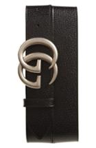 Men's Gucci Gg Pebbled Leather Belt Eu - Black