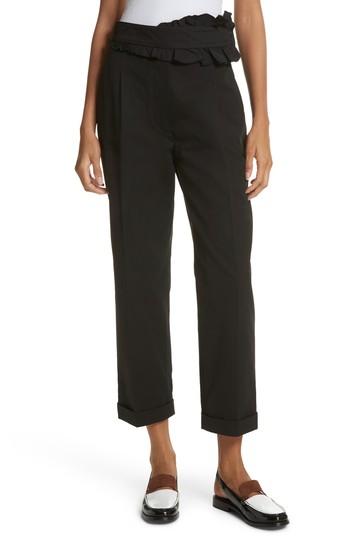 Women's Carven Ruffle Waist Crop Pants Us / 34 Fr - Black