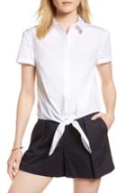 Women's 1901 Tie Front Poplin Shirt - White