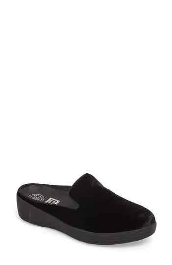 Women's Fitflop Superskate Velvet Mule M - Black
