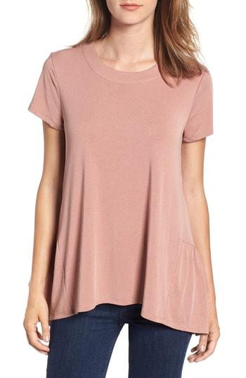 Women's Chelsea28 Ruffle Back Hem Tee, Size - Pink