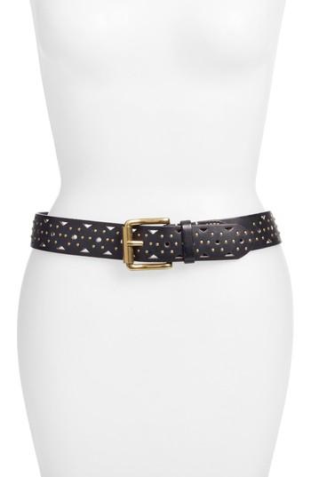 Women's Frye Addison Studded Leather Belt - Black