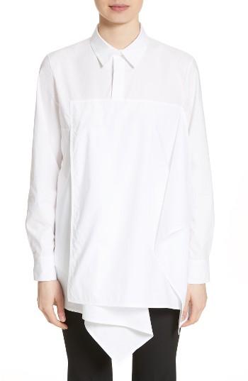Women's Marni Draped Cotton Poplin Shirt Us / 40 It - White