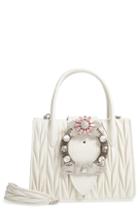 Miu Miu Matelasse Jeweled Lambskin Leather Top Handle Satchel -