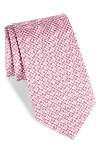Men's Salvatore Ferragamo Eta Print Silk Tie, Size - Pink