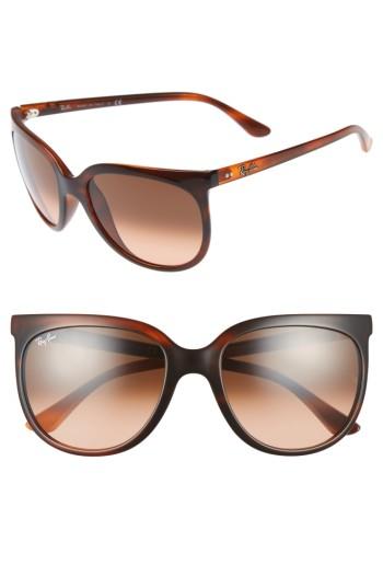 Women's Ray-ban Retro Cat Eye Sunglasses - Striped Havana