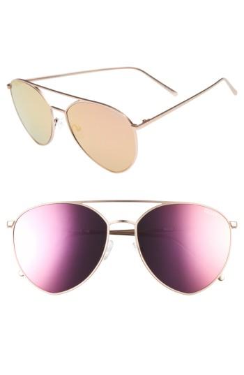 Women's Quay Australia X Jasmine Sanders Indio 60mm Mirrored Aviator Sunglasses - Gold/ Pink