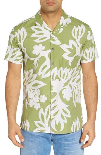 Men's Kahala Simple Fit Camp Shirt, Size Small - Green