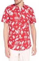 Men's 1901 Trim Fit Island Print Sport Shirt - Red