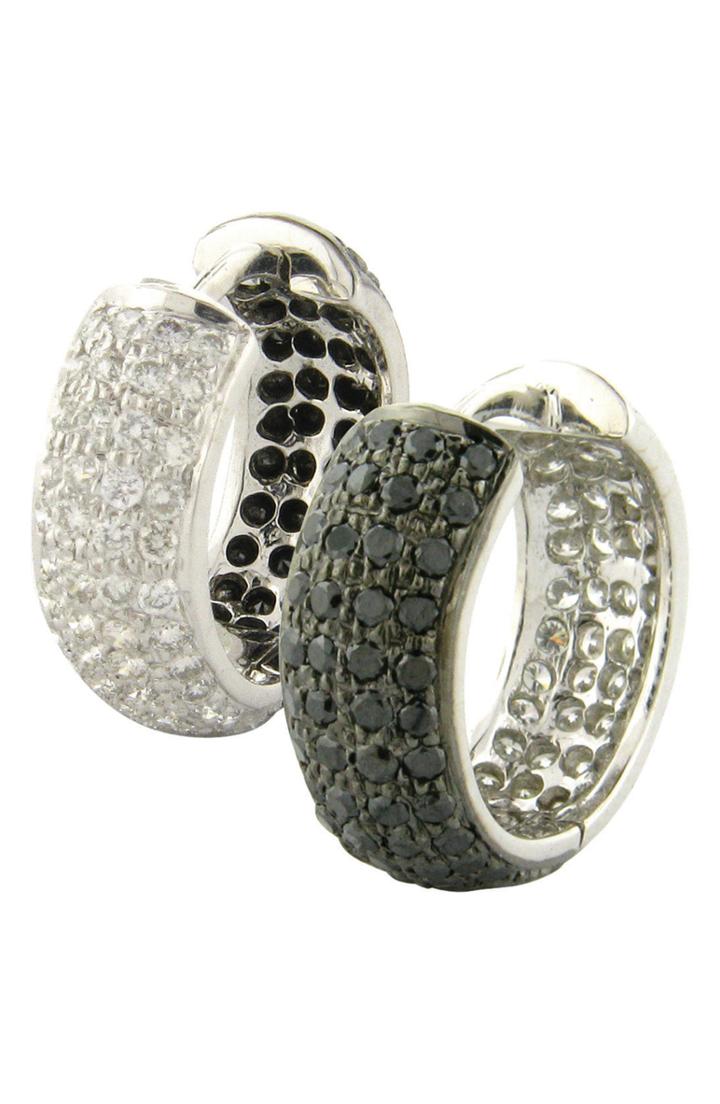 Women's Sethi Couture 18k Gold & Black/white Diamond Huggie Earrings